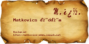 Matkovics Ádám névjegykártya